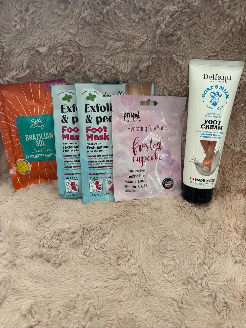 NEW!! BUNDLE OF 5!! Delfanti Goats Milk Foot Cream, 3 Masks, & Foot Butter